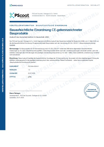 Vorschau: Herstellerinformation – Bauaufsichtliche Einordnung CE-gekennzeichneter Bauprodukte