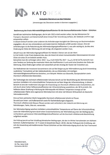 Vorschau: Ersatz-Wärmeleitfähigkeitskoeffizient PScoat (Katodesk-tech)