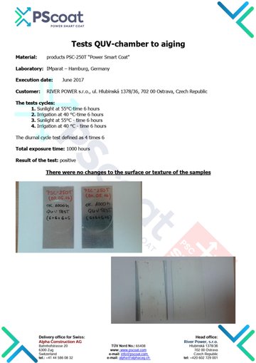 Vorschau: QUV-Bewitterungstest PSC-250T (1000 h)